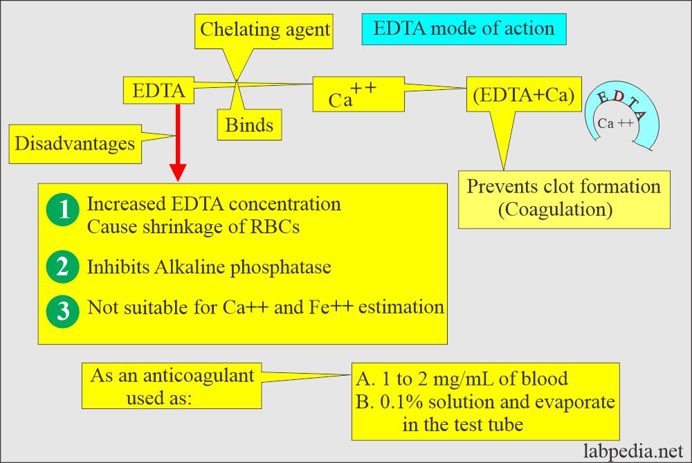 EDTA (anticoagulant) mode of action