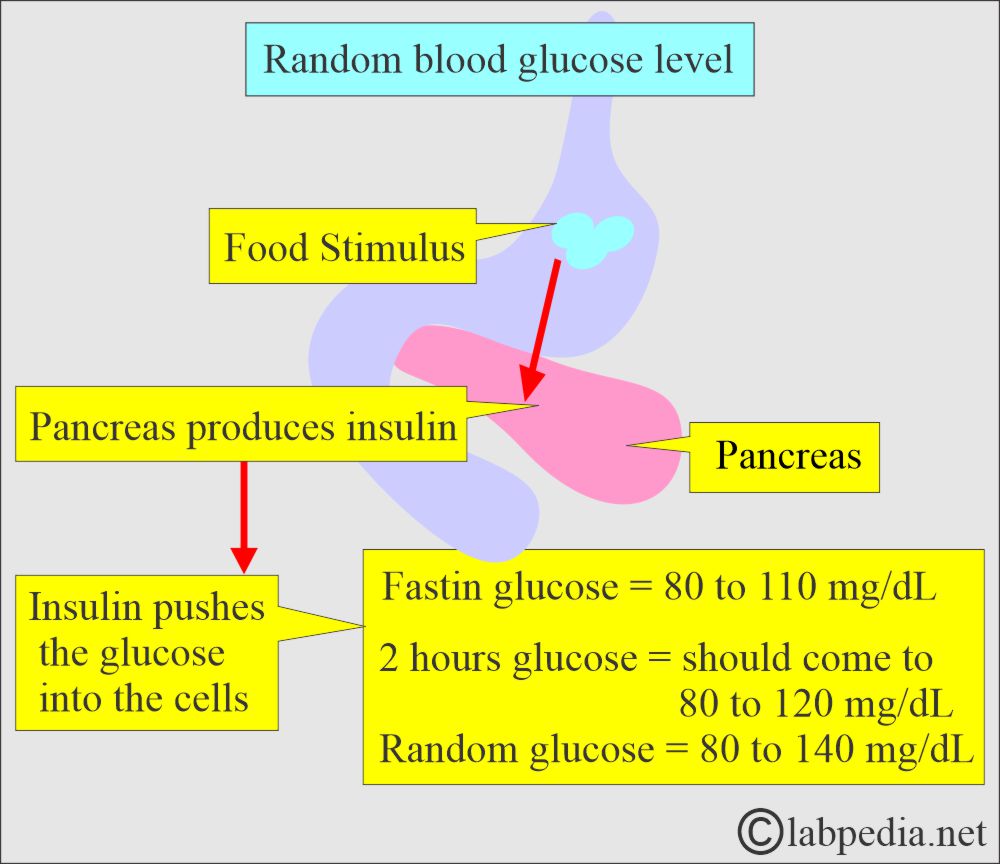 Glucose random and interpretations