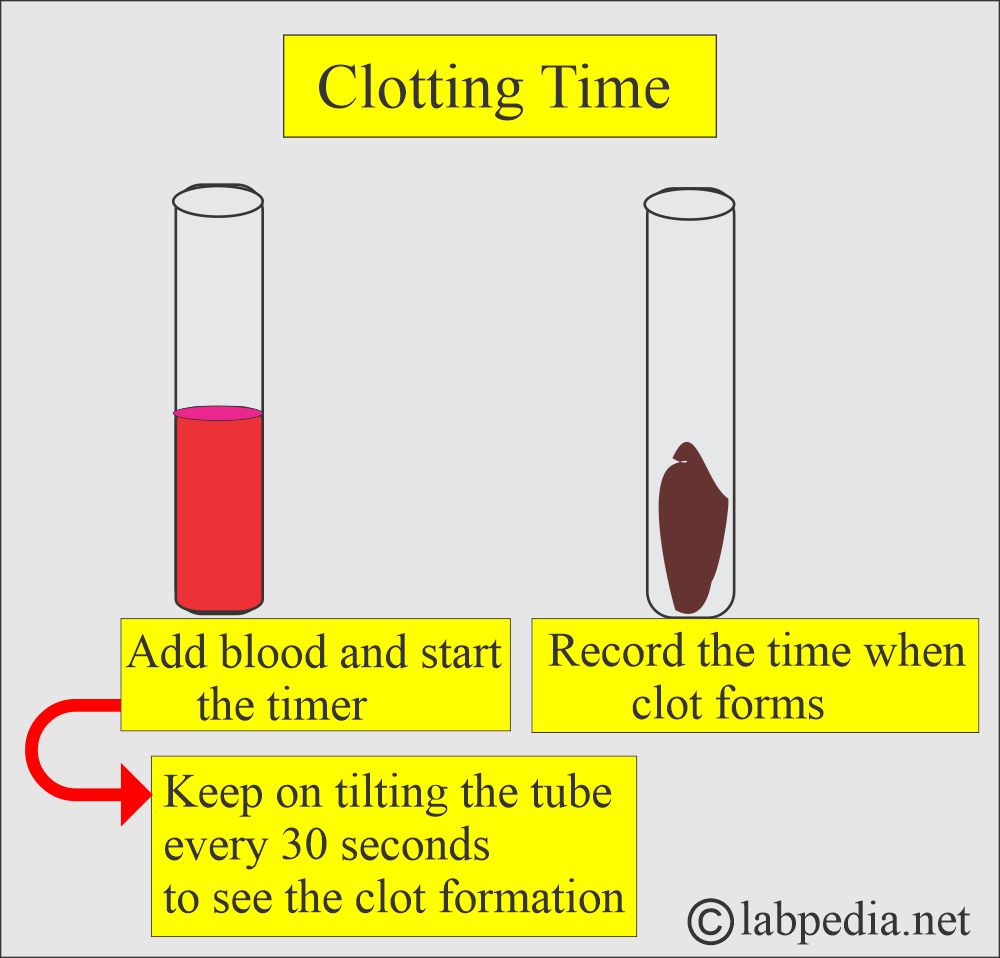 clotting time, tubes method