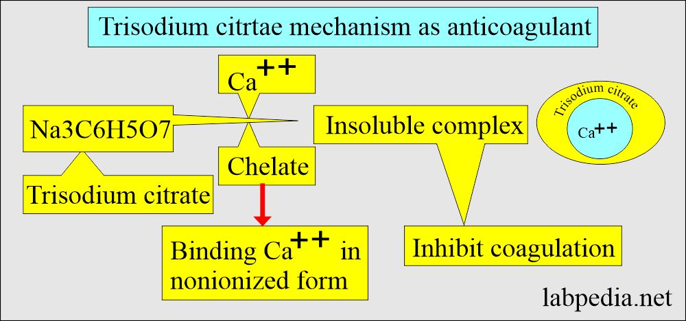 Sodium citrate as an anticoagulant mechanism