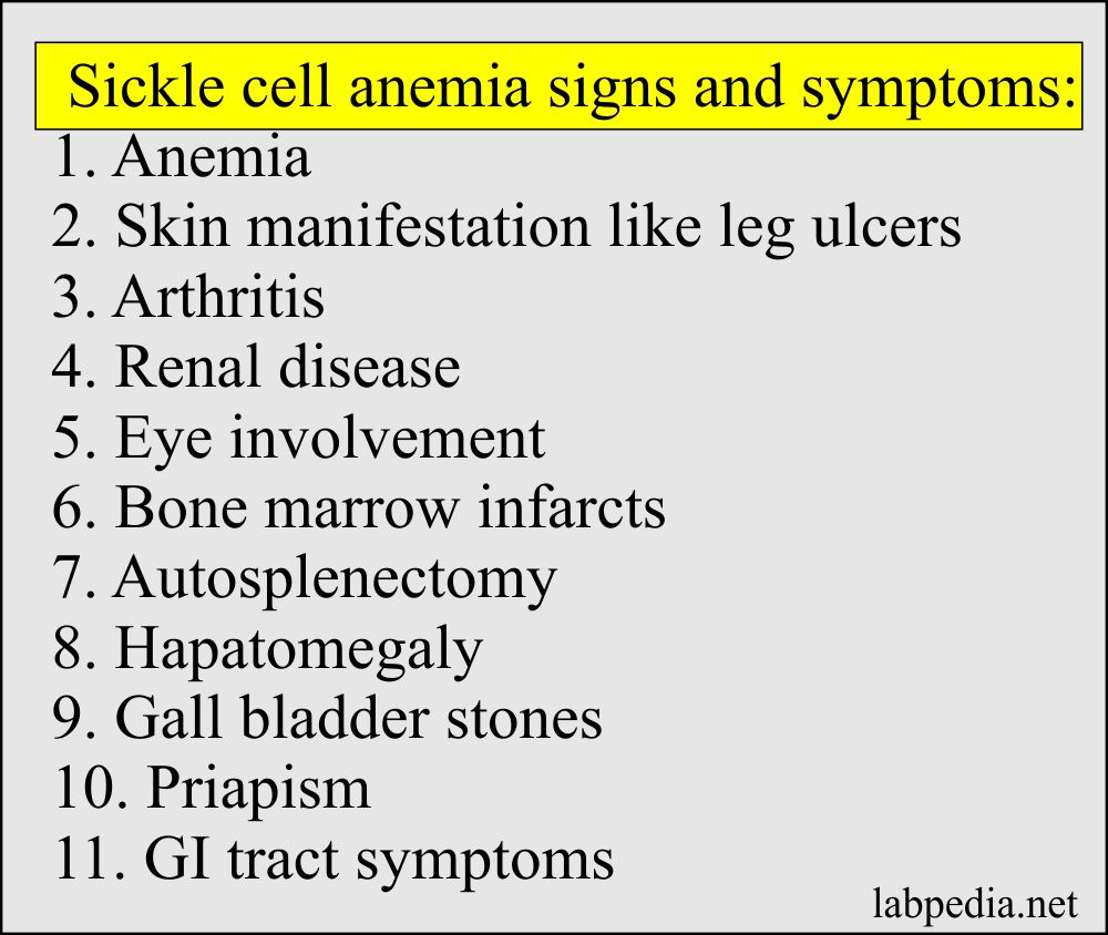 Sickle cell manifestation